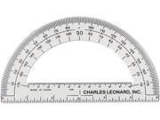 Charles Leonard Open Center Protractor Plastic 6 Ruler Edge Clear 1 DZ