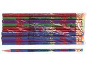 Moon Products 7904B Decorated Wood Pencil Happy Birthday 2 BLK BE GN PE RD Dozen