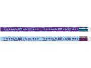 Moon Products 52060B Decorated Pencil Ready Set Best for the Test Blue Purple Barrel 12 Pack