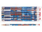 Moon Products 2112B Decorated Wood Pencil Super Reader HB 2 Blue Barrel Dozen