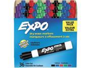 EXPO 1921061 Low Odor Dry Erase Marker Chisel Tip Assorted 36 Box