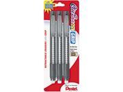 Pentel ZE21BP3 K6 Clic Eraser Pencil Style Grip Eraser Assorted 3 Pack