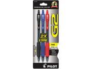 Pilot 31023 G2 Roller Ball Retractable Gel Pen Assorted Ink Fine 3 per Pack
