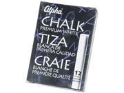 Quartet 314005 Alpha Nontoxic Low Dust Chalk White 12 Sticks Pack