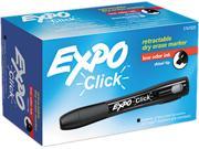 EXPO 1741920 Click Dry Erase Markers Chisel Tip Black Dozen