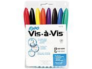 EXPO 16078 Vis Ã  Vis Wet Erase Overhead Projection Marker Fine Point Assorted 8 Set