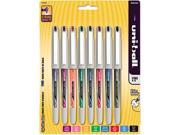 uni ball 1734916 Vision Needle Roller Ball Stick Liquid Pen Assorted Ink Fine 8 per Pack