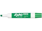 EXPO 80004 Low Odor Dry Erase Marker Chisel Tip Green Dozen