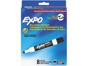 EXPO 80078 Low Odor Dry Erase Markers Chisel Tip Assorted 8 Set