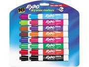 EXPO 81045 Low Odor Dry Erase Markers Chisel Tip Assorted 16 Set