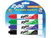 EXPO 83514 Scents Dry Erase Markers Chisel Tip Assorted Colors 4 Pack