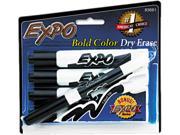 EXPO 83661 Dry Erase Markers Chisel Tip Black 4 Set