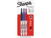 Sharpie 1735794 Retractable Ultra Fine Tip Permanent Marker Black Blue Red 3 Set