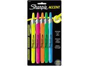 Sharpie 28175PP Retractable Highlighters Chisel Tip Assorted Fluorescent Colors 5 Set