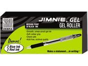 Zebra 14410 Jimnie Roller Ball Stick Gel Pen Black Ink Medium 24 per Pack