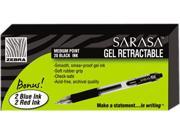 Zebra 14680 Sarasa Roller Ball Retractable Gel Pen Black Ink Medium 24 per Pack