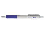 Zebra 29220 F 402 Ballpoint Retractable Pen Blue Ink Fine