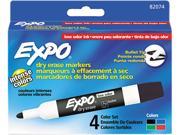 EXPO 82074 Low Odor Dry Erase Markers Bullet Tip Assorted 4 Set