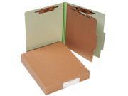 Acco 15044 Pressboard 25 Pt. Classification Folder Letter 4 Section Leaf Green 10 Box