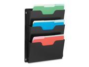 Buddy Products 5210 4 Dr. Pocket Steel Three Pocket Wall File Letter Black
