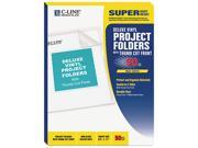 C line 62138 Deluxe Project Folders Jacket Letter Vinyl Clear 50 Box