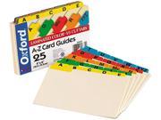 Oxford 04635 Laminated Index Card Guides Alpha 1 5 Tab Manila 4 x 6 25 Set