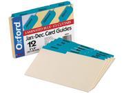 Oxford 05813 Laminated Index Card Guides Monthly 1 3 Tab Manila 5 x 8 12 Box
