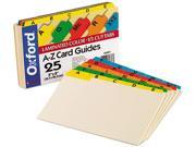 Oxford 05827 Laminated Index Card Guides Alpha 1 5 Tab Manila 5 x 8 25 Set