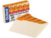 Oxford 05832 Laminated Index Card Guides Daily 1 5 Tab Manila 5 x 8 31 Set