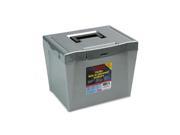 Pendaflex 20862 Portable File Storage Box Letter Plastic 14 7 8 x 11 3 4 x 11 1 4 Steel Gray