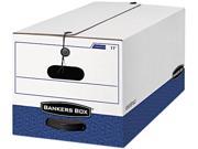 Bankers Box 00011 Liberty Max Strength Storage Box Letter 12 x 24 x 10 White Blue 12 Carton