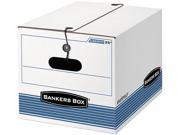 Bankers Box 0002501 Storage Box Legal Letter Tie Closure White Blue 4 Carton