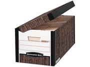 Bankers Box 00052 FastFold Flip Top File Storage Box Letter Legal Woodgrain 12 Ctn