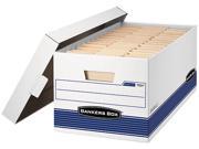 Bankers Box FEL00701 Stor File Storage Box Letter Lift Lid 12 x 24 x 10 White Blue 12 Carton