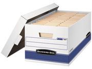 Bankers Box 0070104 Stor File Storage Box Letter Locking Lid White Blue 4 Carton