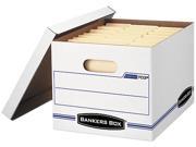 Bankers Box 00703 Stor File Storage Box Letter Legal Lift off Lid White Blue 12 Carton