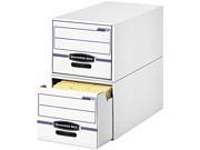 Bankers Box 00722 Stor Drawer File Drawer Storage Box Legal White Blue 6 Carton