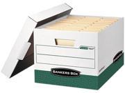 Bankers Box FEL07241 R Kive Max Storage Box Letter Legal Locking Lid White Green 12 Carton