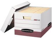 Bankers Box FEL07242 R Kive Max Storage Box Letter Legal Locking Lid White Red 12 Carton