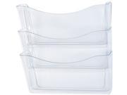 Rubbermaid 65976ROS Unbreakable Three Pocket Wall File Set Letter Clear