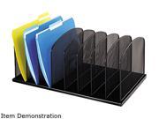 Safco 3253BL Mesh Desk Organizer Eight Sections Steel 19 3 8 x 11 3 8 x 8 Black