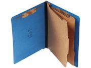 S J Paper S60433 Pressboard End Tab Classification Folder Letter Six Section Cobalt Blue