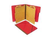 S J Paper S56000 Classification Folios with Fastener Letter Six Section Executive Red 10 Box