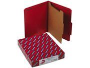 Smead 13731 Pressboard Classification Folders Letter Four Section Bright Red 10 Box