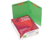 Smead 25140 Two Inch Capacity Fastener Folders Straight Tab Letter Green 50 Box