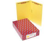 Smead 28940 Two Inch Capacity Fastener Folders Straight Tab Legal Yellow 50 Box