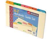 Smead 52180 Recycled Top Tab Guides Alpha 1 5 Tab Manila Color Poly Legal 25 Set