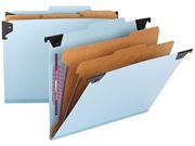 Smead 65115 Six Section Hanging Classification Folder Pressboard Kraft Letter Blue