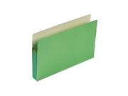 Smead 3 1/2 Expansion Colored File Pocket Straight Tab Legal Green 25/Bx