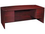 HON 10500 Series Bow Front Desk 3 4 Height Dbl Peds 72 x 36 x 29 1 2 Mahogany